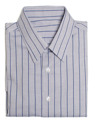 the "Wall Street" Grey and Navy Striped Shirt