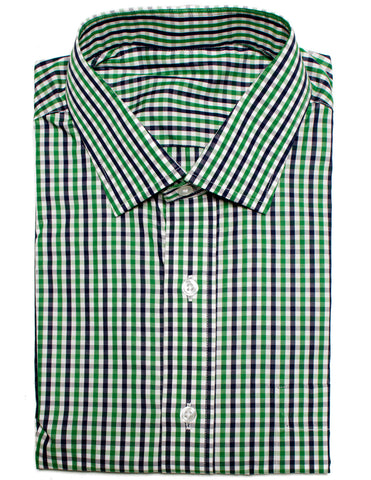 the "Admiral" Black and Green Gingham Shirt