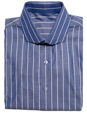 the "Broker" Navy and White Striped Shirt