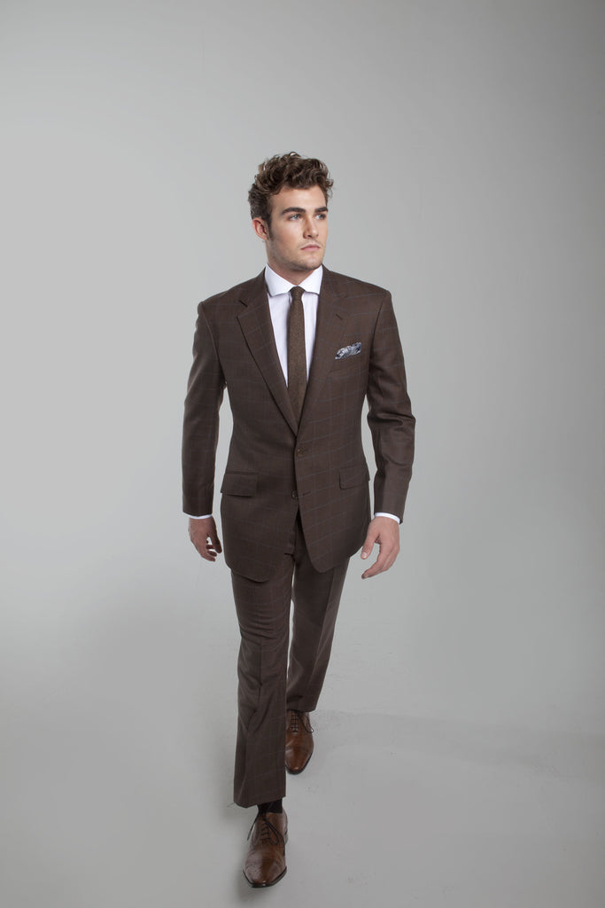 the Brown and Blue Window Pane Suit
