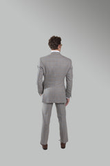 the Grey / Orange Window Pane Suit